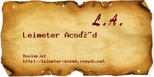 Leimeter Acsád névjegykártya